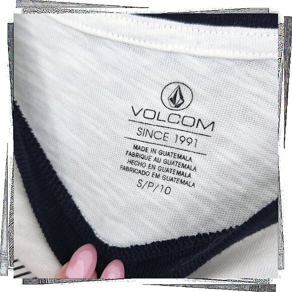 NWOT: White + Black Piping Volcom Logo Tee (S) by Volcom - Picture 3 of 4